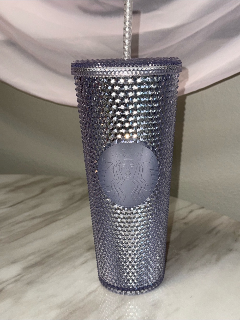 Starbucks Venti Studded Tumbler Cold Cup 24oz W/ Straw Unicorn Silver Summer 23